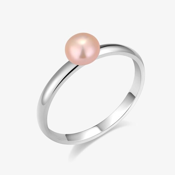 Mira Stack-able Simple Band Fresh Water Pearl Ring - Picture 2 of 6